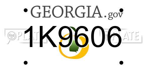 1K9606 Georgia License Plate