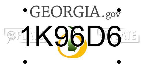 1K96D6 Georgia License Plate