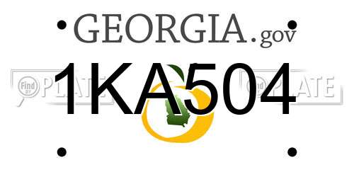 1KA504 Georgia License Plate