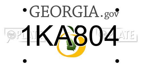 1KA804 Georgia License Plate