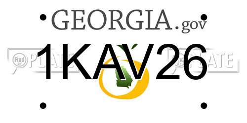 1KAV26 Georgia License Plate
