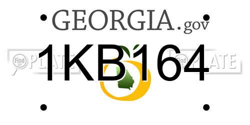 1KB164 Georgia License Plate