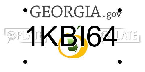 1KBI64 Georgia License Plate