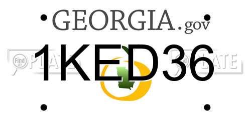 1KED36 Georgia License Plate