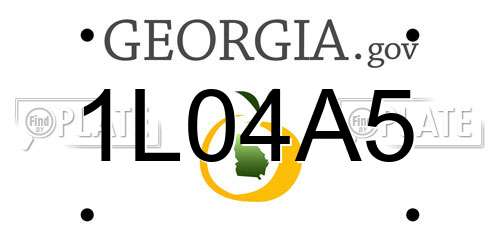 1L04A5 Georgia License Plate