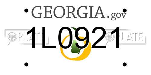 1L0921 Georgia License Plate