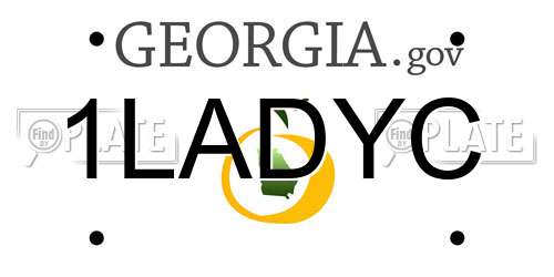 1LADYC Georgia License Plate
