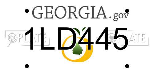 1LD445 Georgia License Plate