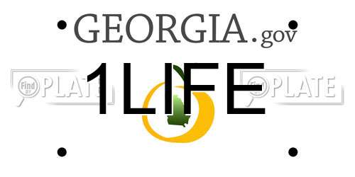 1LIFE Georgia License Plate