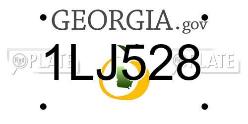 1LJ528 Georgia License Plate