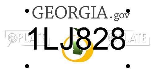 1LJ828 Georgia License Plate