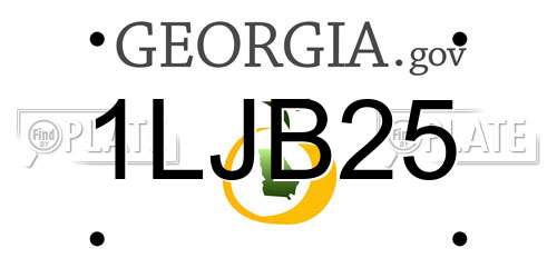 1LJB25 Georgia License Plate