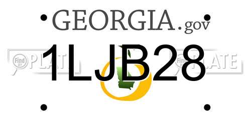 1LJB28 Georgia License Plate
