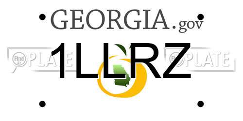 1LLRZ Georgia License Plate