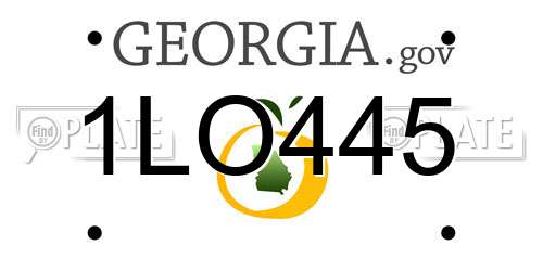 1LO445 Georgia License Plate