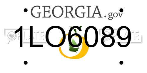1LO6089 Georgia License Plate