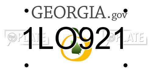 1LO921 Georgia License Plate