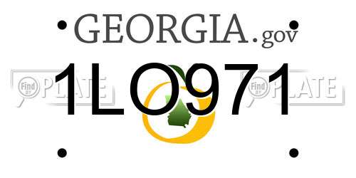 1LO971 Georgia License Plate