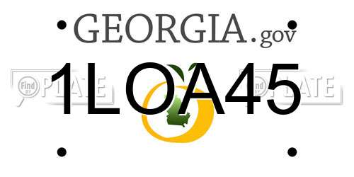 1LOA45 Georgia License Plate