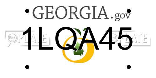 1LQA45 Georgia License Plate