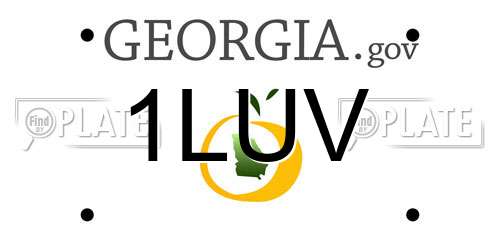 1LUV Georgia License Plate