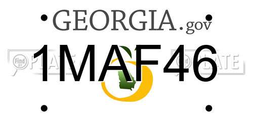 1MAF46 Georgia License Plate