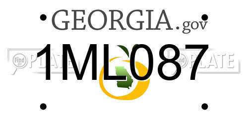 1ML087 Georgia License Plate