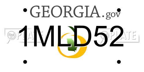 1MLD52 Georgia License Plate