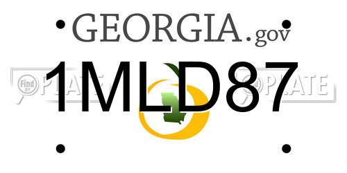 1MLD87 Georgia License Plate