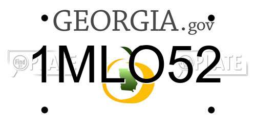 1MLO52 Georgia License Plate