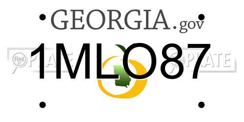 1MLO87 Georgia License Plate