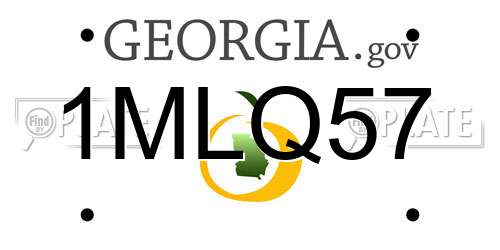 1MLQ57 Georgia License Plate