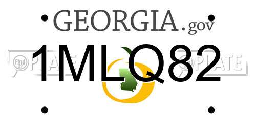 1MLQ82 Georgia License Plate