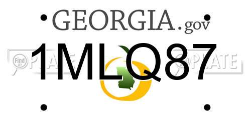 1MLQ87 Georgia License Plate