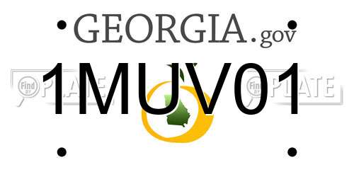 1MUV01 Georgia License Plate