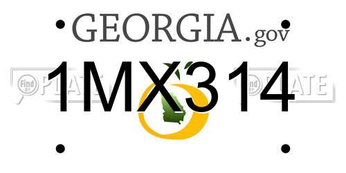 1MX314 Georgia License Plate