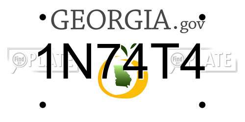 1N74T4 Georgia License Plate