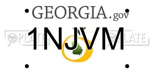 1NJVM Georgia License Plate