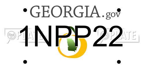 1NPP22 Georgia License Plate