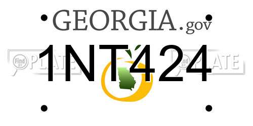 1NT424 Georgia License Plate