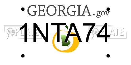 1NTA74 Georgia License Plate