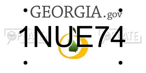 1NUE74 Georgia License Plate