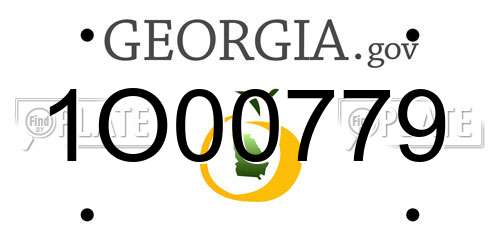 1O00779 Georgia License Plate