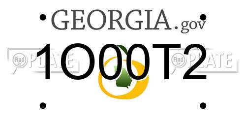1O00T2 Georgia License Plate