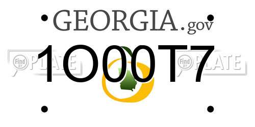 1O00T7 Georgia License Plate