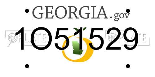 1O51529 Georgia License Plate