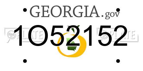 1O52152 Georgia License Plate