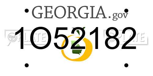 1O52182 Georgia License Plate