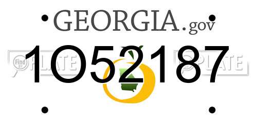 1O52187 Georgia License Plate