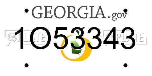 1O53343 Georgia License Plate